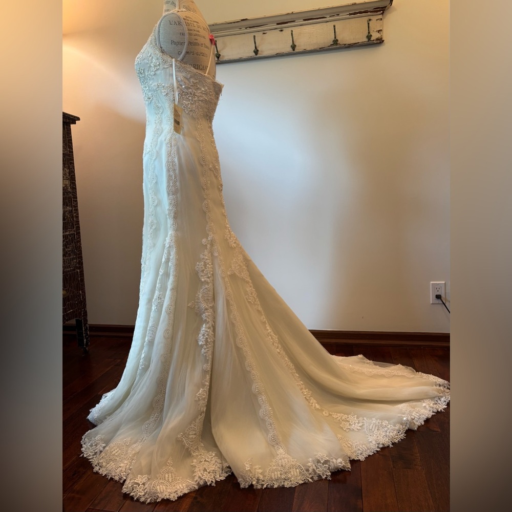 Pronovias Barcelona Huella Vintage Inspired Lace Wedding Gown - Picture 8 of 15